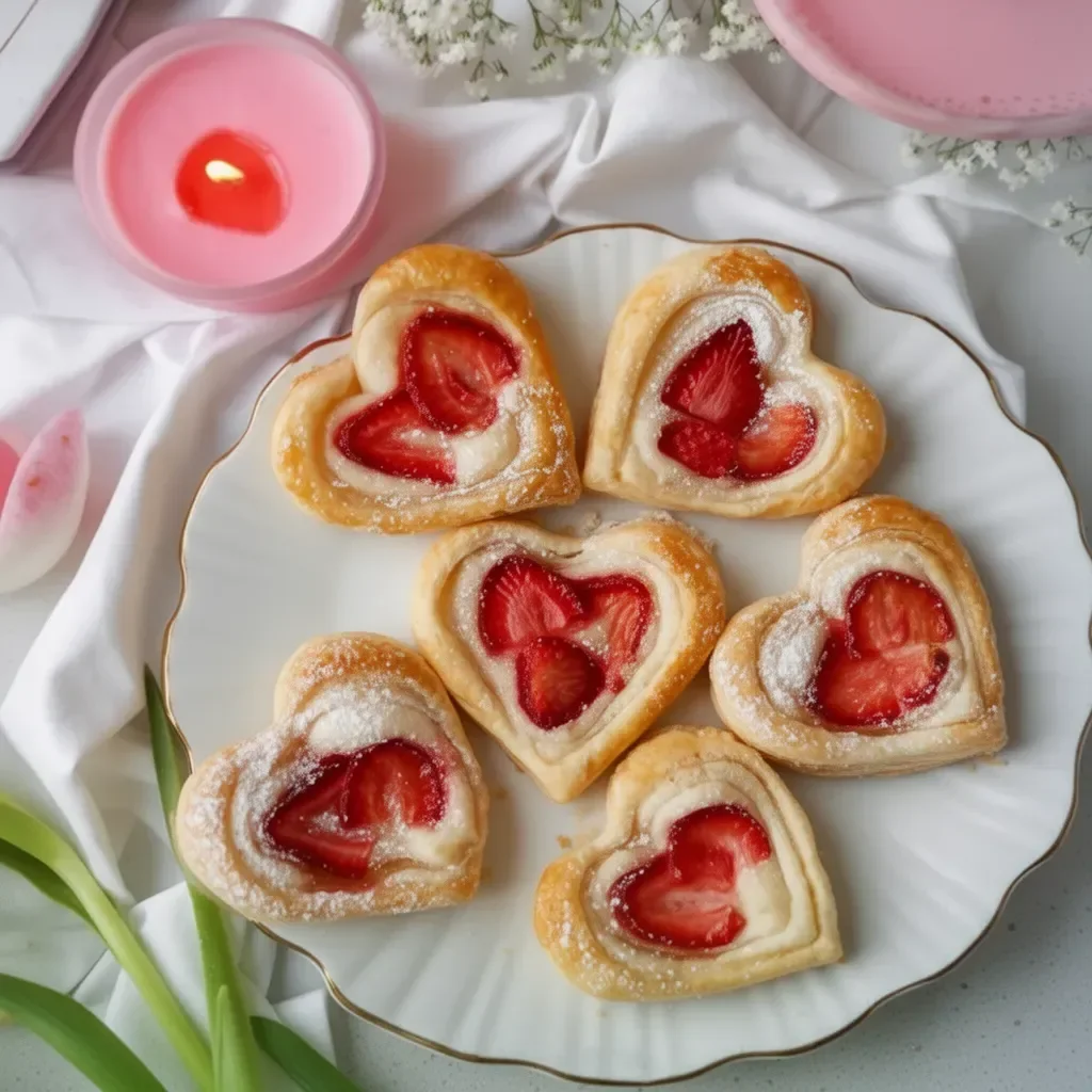 Danishs en pâte feuilletée décorés pour la Saint-Valentin