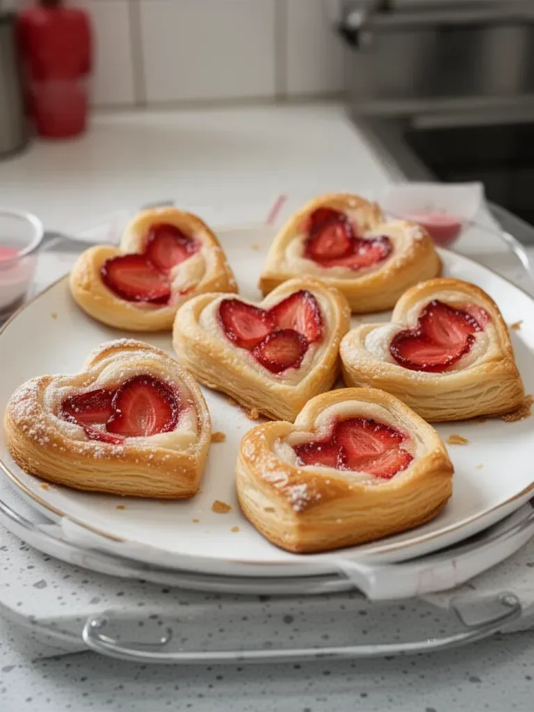 Danishs en pâte feuilletée pour la Saint-Valentin