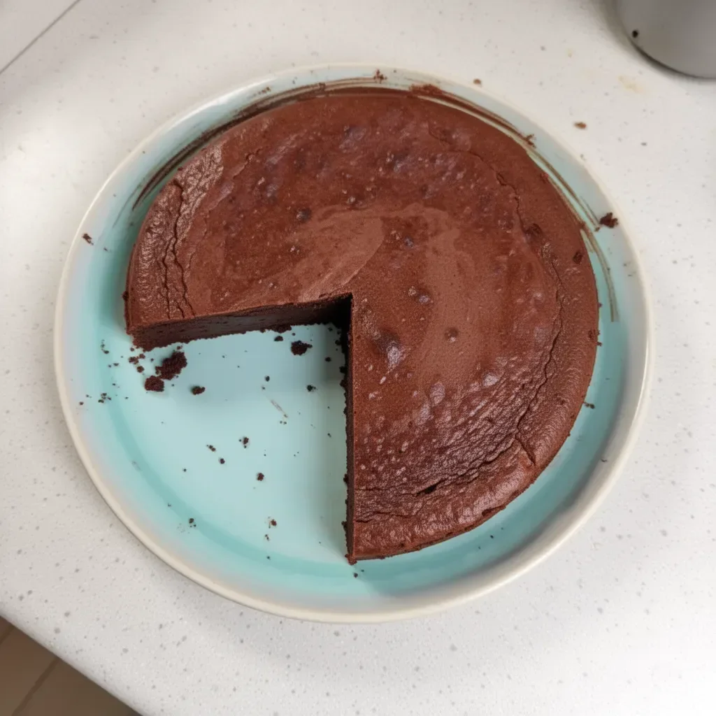 Une pièce de Fondant Baulois chocolatée, prête à être dégustée.