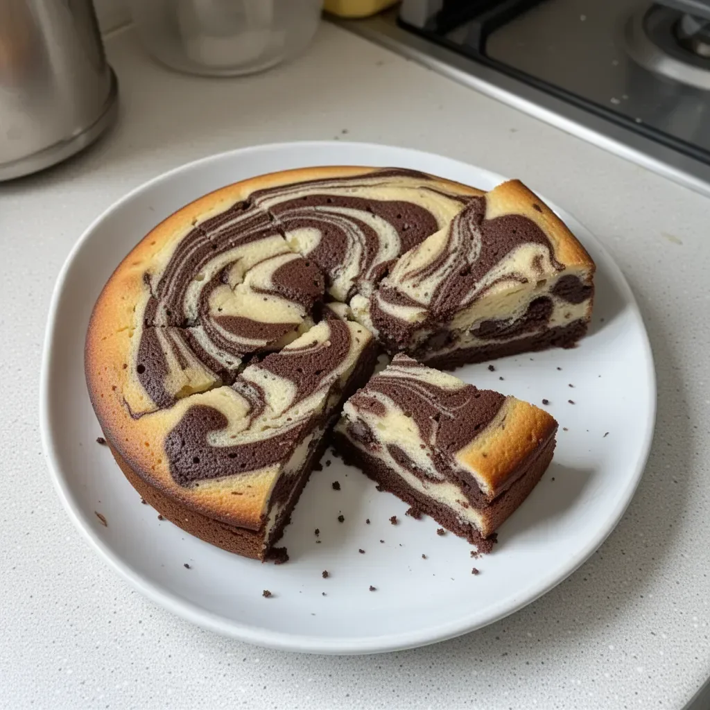 Fondant Marbré Chocolat Noir et Blanc, un dessert marbré et chocolaté délicieux