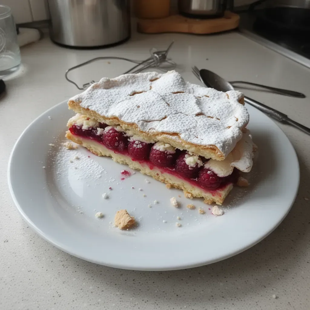 Gâteau Framboise Meringué élégant avec des framboises fraîches et une meringue légère