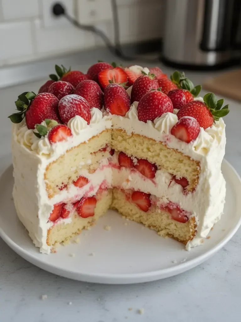Gâteau à la vanille et aux fraises