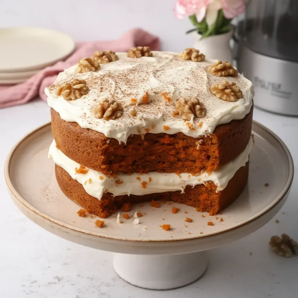 Délicieux gâteau aux carottes classique sur une assiette