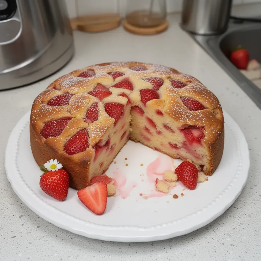 Gâteau aux fraises facile et délicieux, idéal pour les desserts d'été.