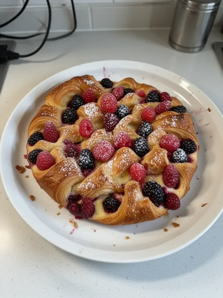 Gâteau de Croissant aux Baies pour un petit déjeuner gourmand