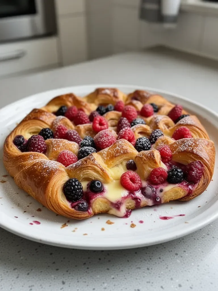 Gâteau de Croissant aux Baies pour le Petit Déjeuner