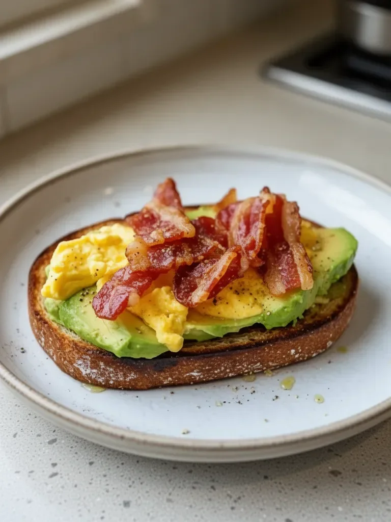 Indulgent Breakfast with Bacon, Egg, and Avocado