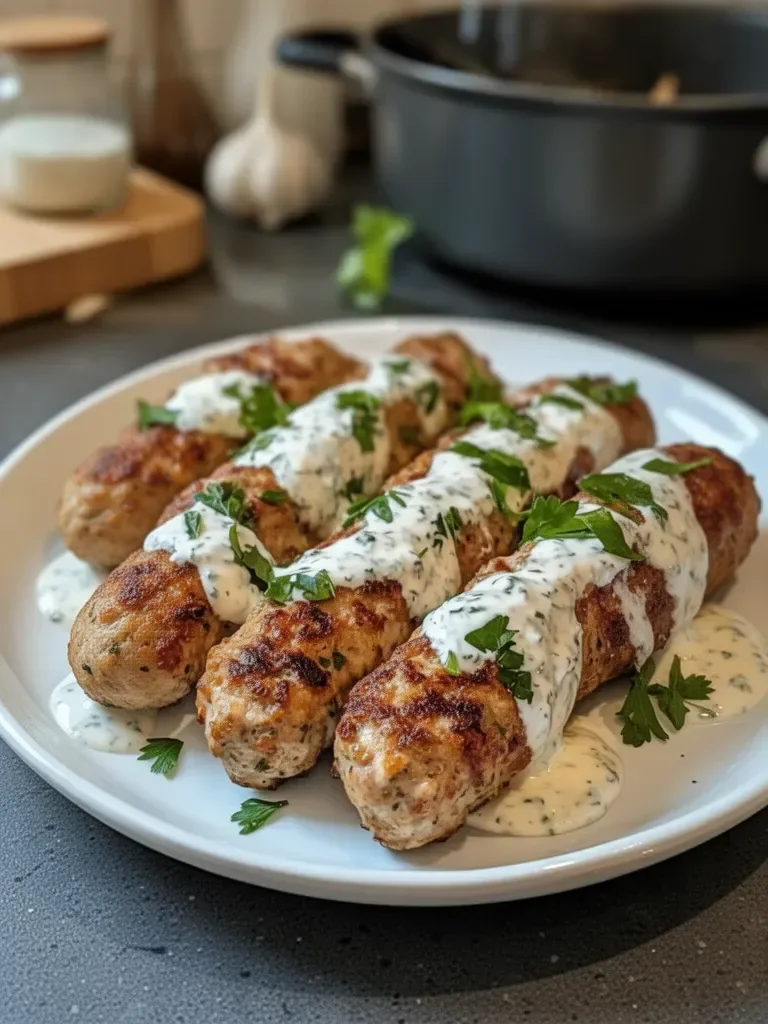 Kofta de poulet sauce yaourt à l’ail