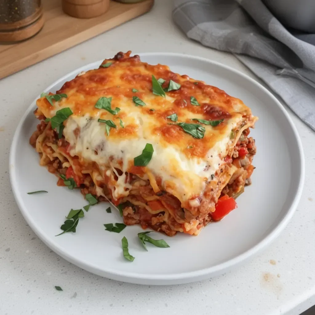 Lasagne aux légumes savoureux prête à être servie