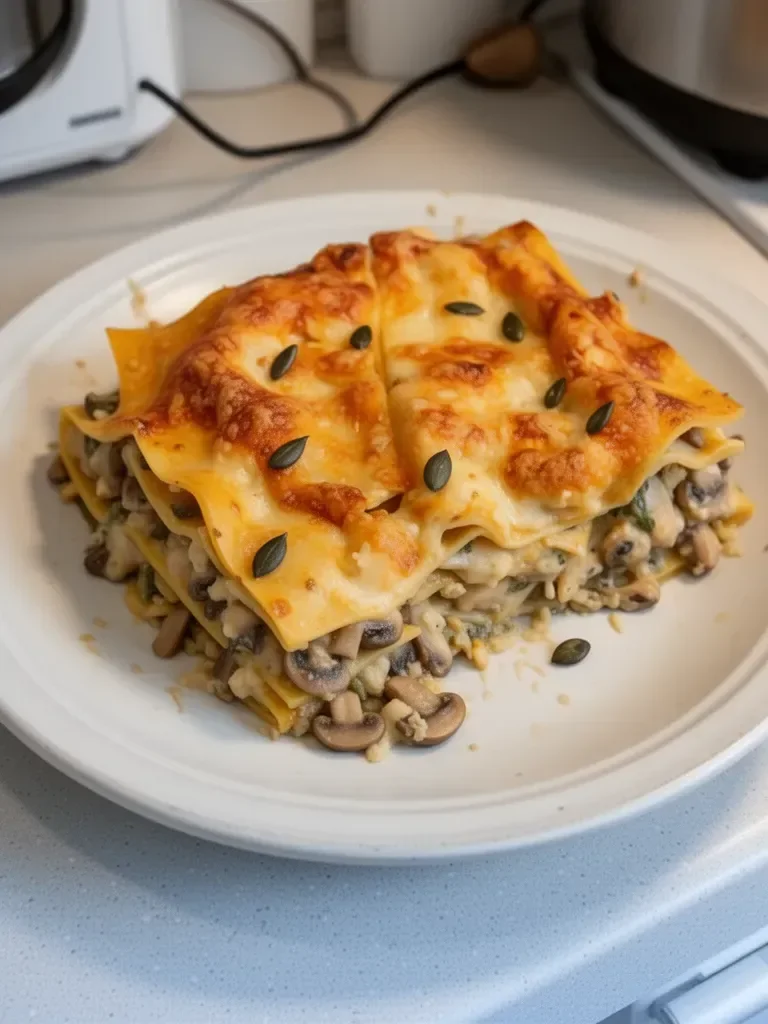 Lasagnes à la butternut et aux champignons