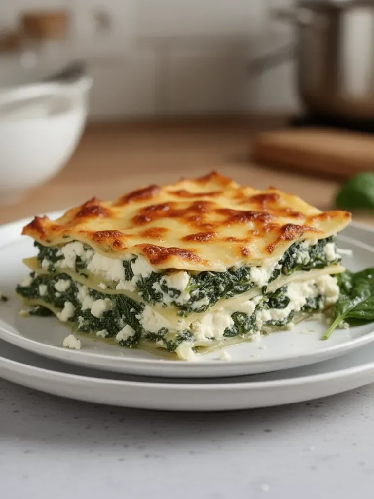 Lasagnes aux épinards et chèvre