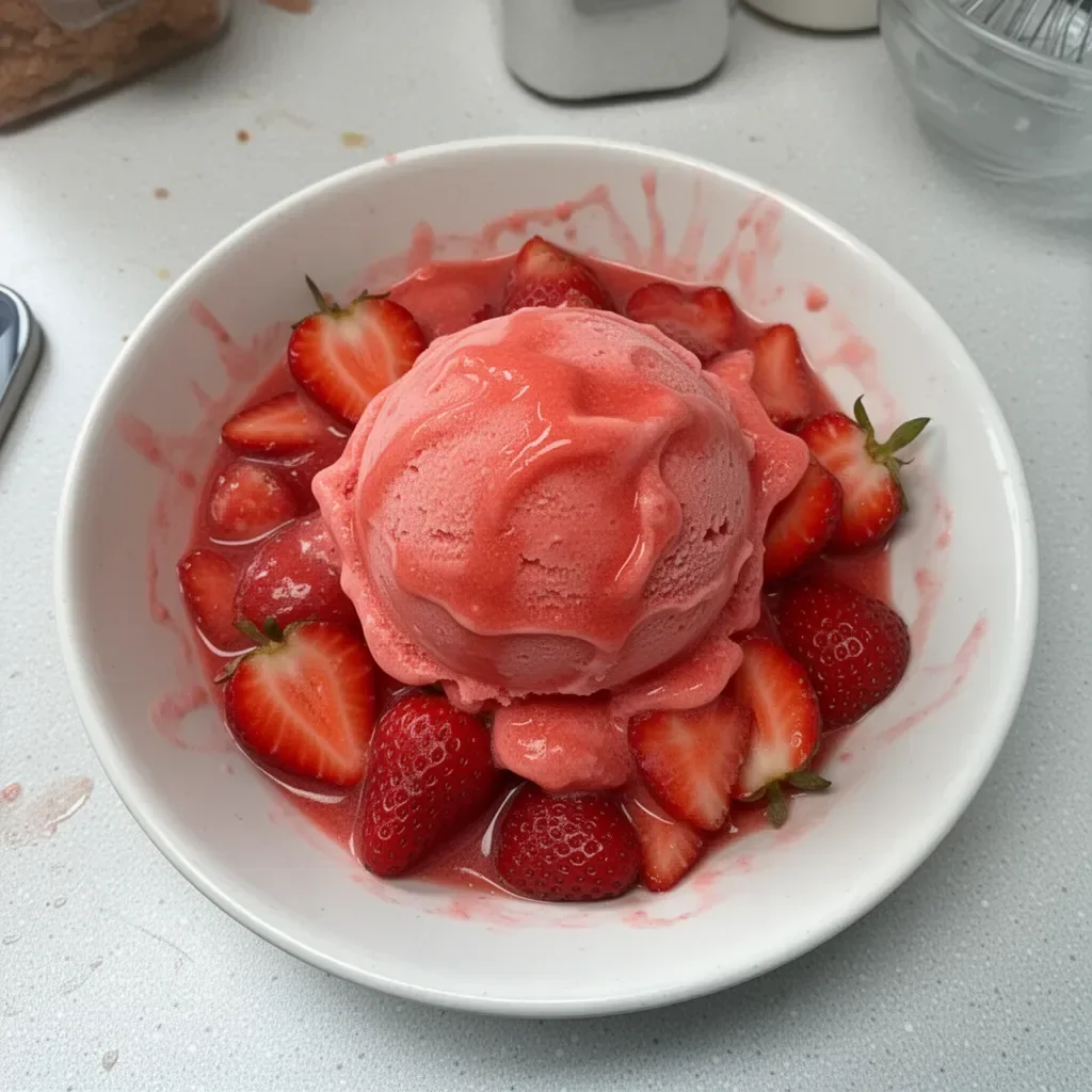 Verre de limonade glacée aux fraises, parfait pour l'été
