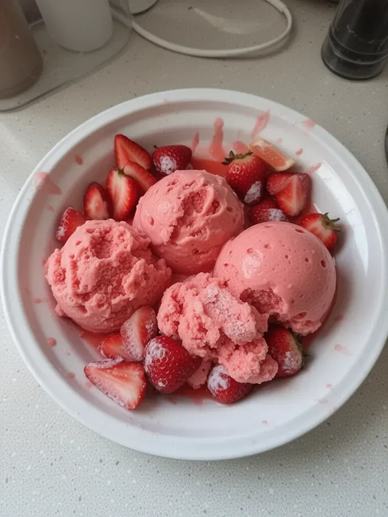 Limonade glacée aux fraises