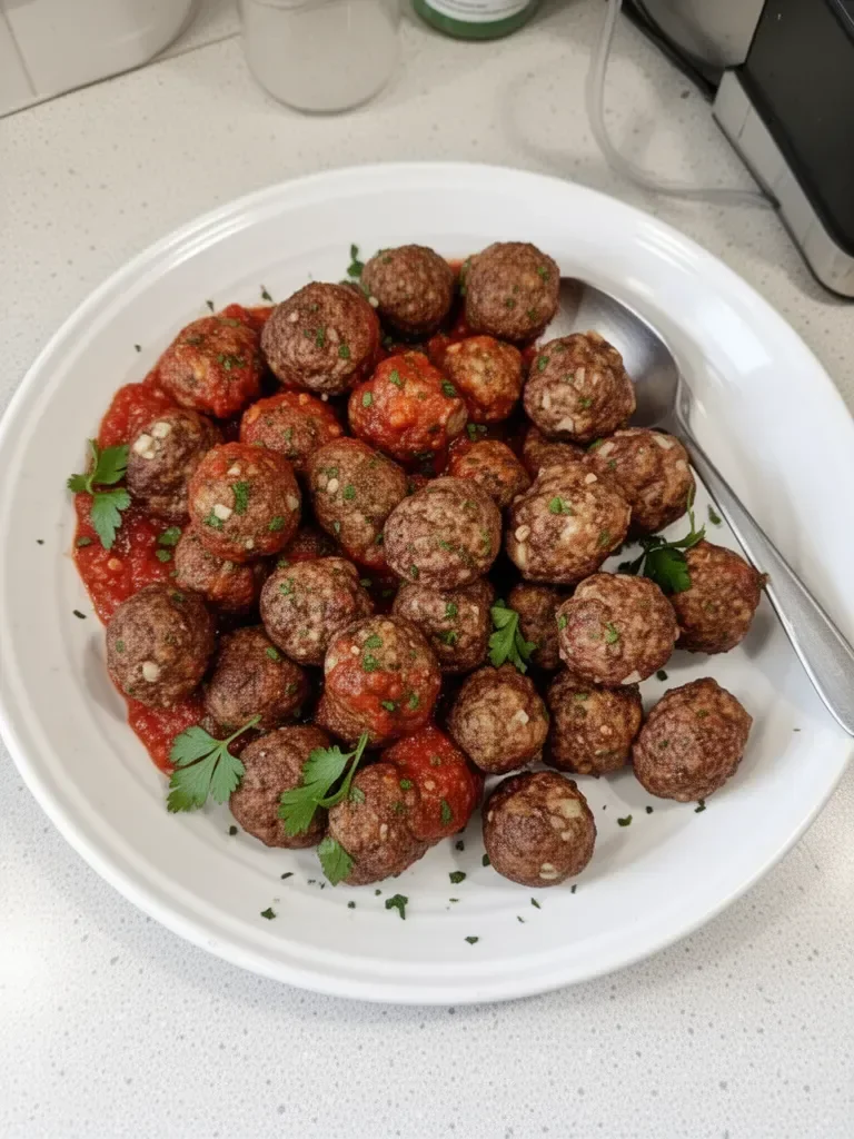 Boulettes de viande sans gluten et faibles en glucides sur une assiette