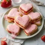 Meilleurs biscuits sablés en forme de cœur avec des fraises