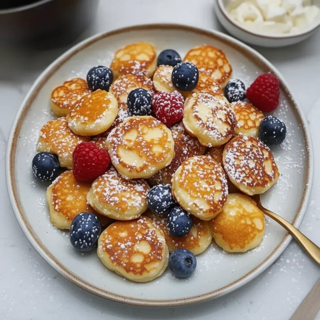 Mini crêpes moelleuses prêtes à déguster au petit déjeuner