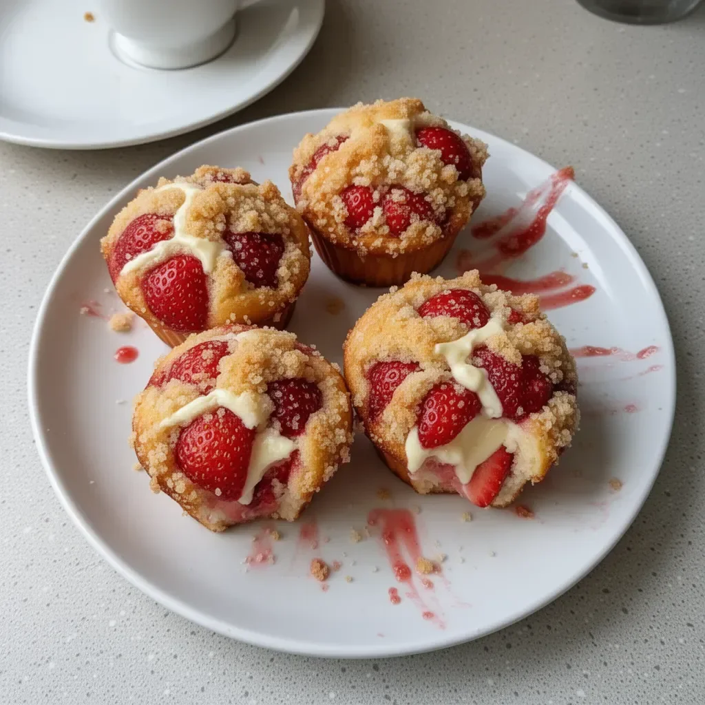 Muffins aux fraises moelleux et savoureux en présentation délicieuse
