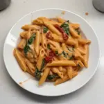 Pasta spinach and delicious tomatoes