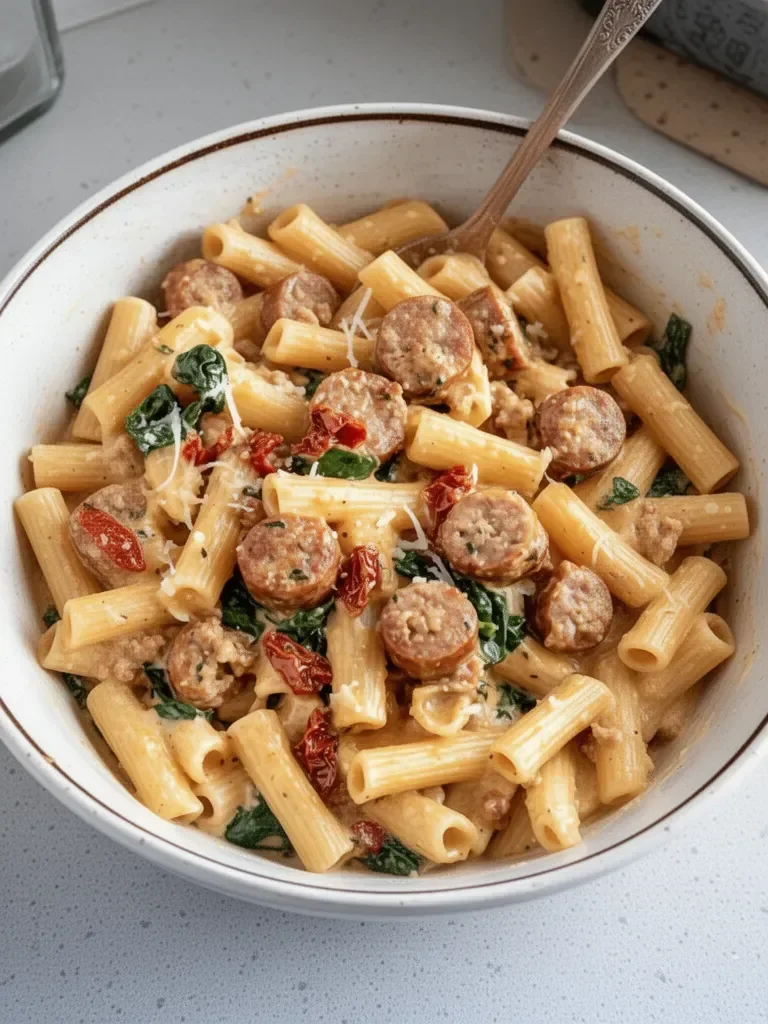 Pâtes crémeuses aux saucisses de Toscane