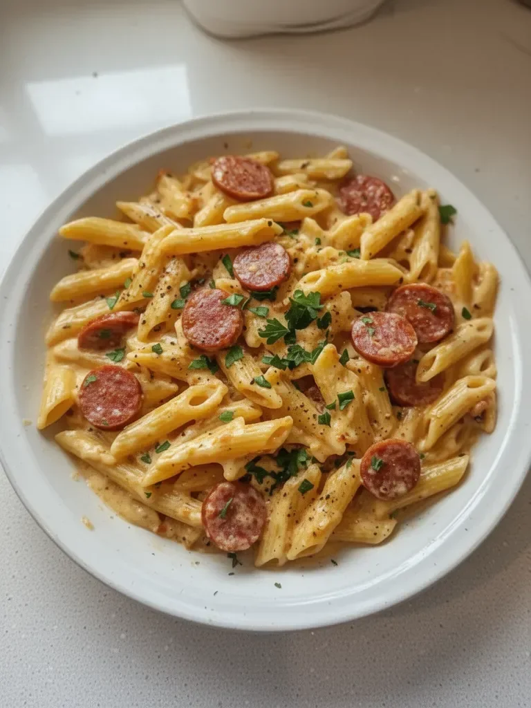 Pâtes Kielbasa en Une Seule Casserole