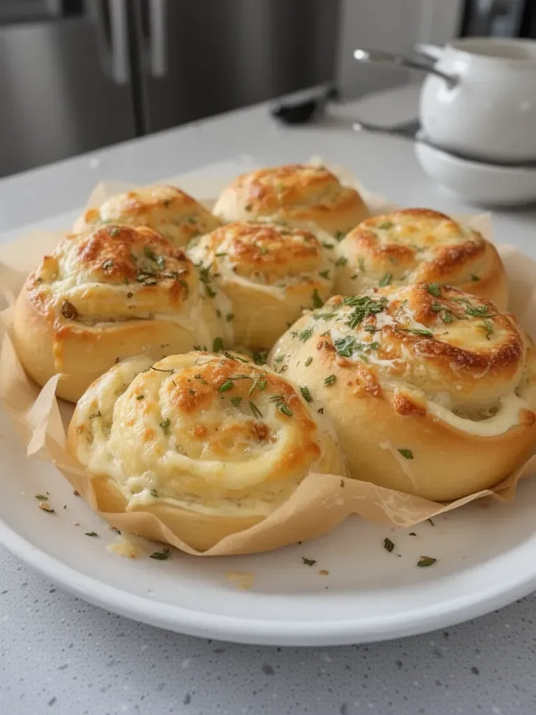 Petits pains à l'ail au fromage beurré, tout le monde les adorera !