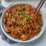 Poulet aux Nouilles à l'Ail Collant