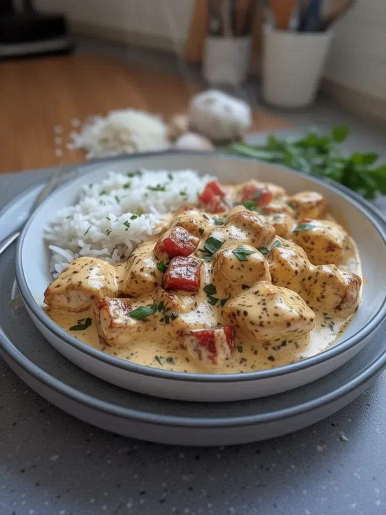 Poulet Crémeux Riz Fondant
