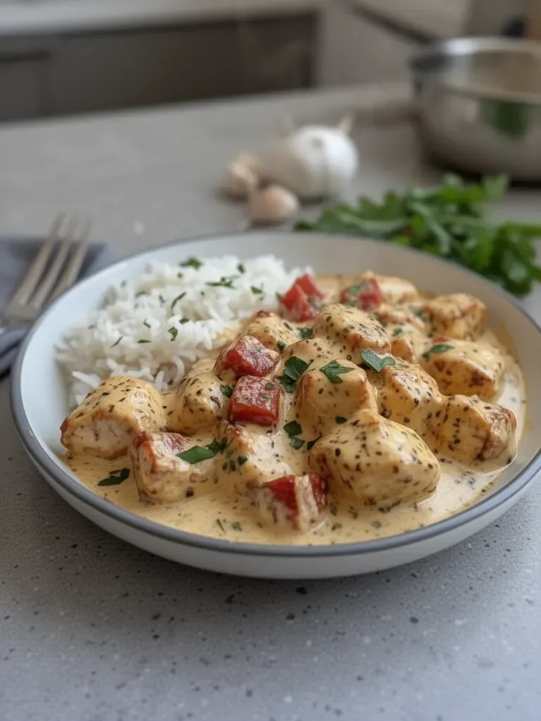 Poulet Crémeux Riz Fondant