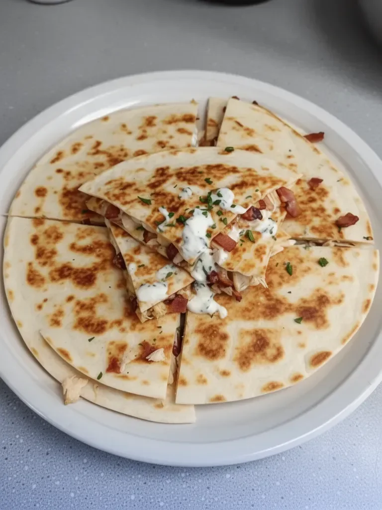 Quesadilla facile au poulet, bacon et ranch