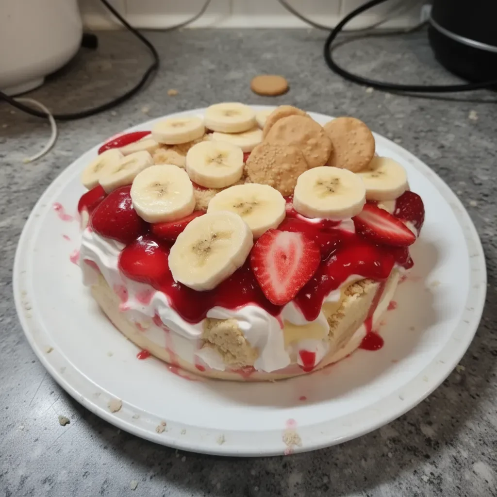 Pudding à la fraise et à la banane servi dans un bol