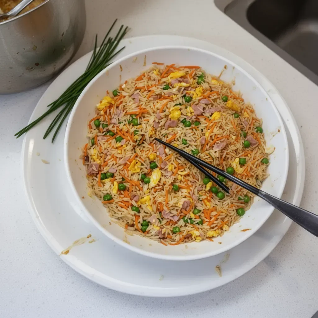 Riz Cantonais Maison - Un plat savoureux fait maison avec riz et légumes