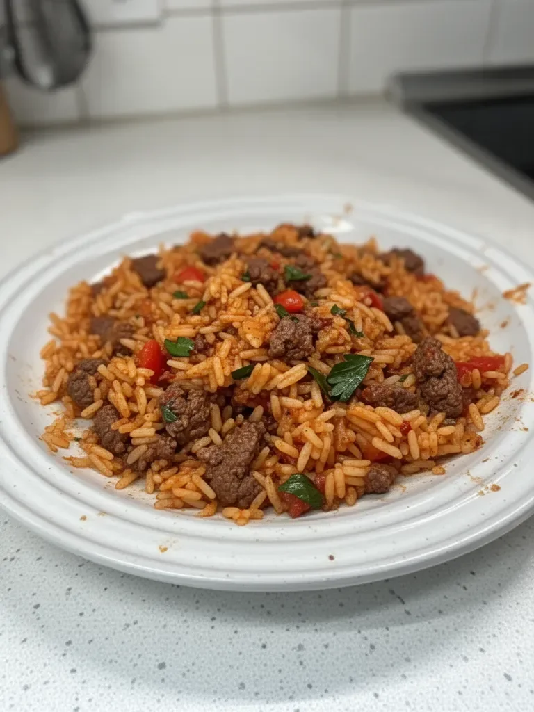 Riz et Bœuf en Une Seule Casserole