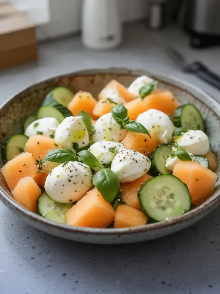 Salade de Melon, Concombre et Feta