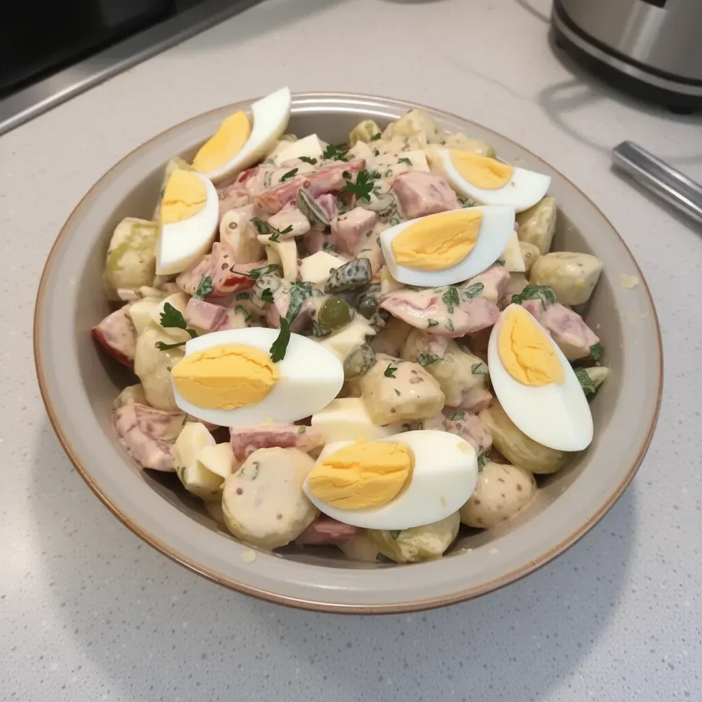 Salade piémontaise traditionnelle avec ingrédients frais et savoureux