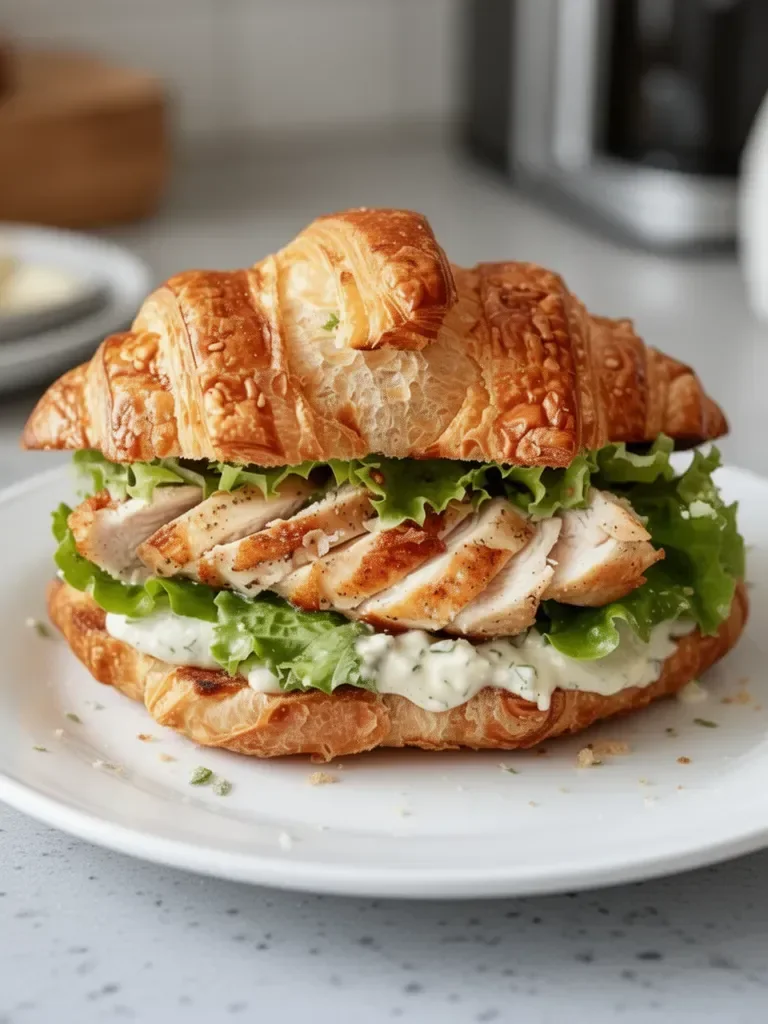 Sandwich au croissant de poulet César