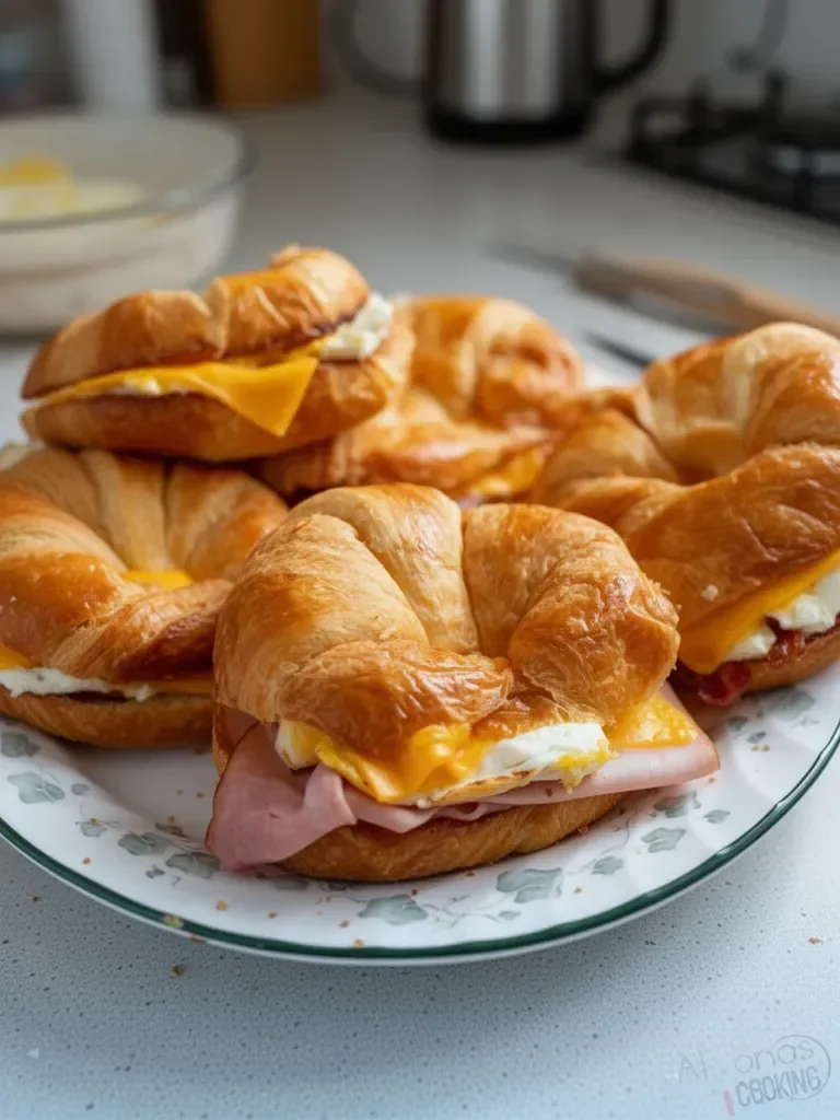 Sandwich de petit-déjeuner au croissant