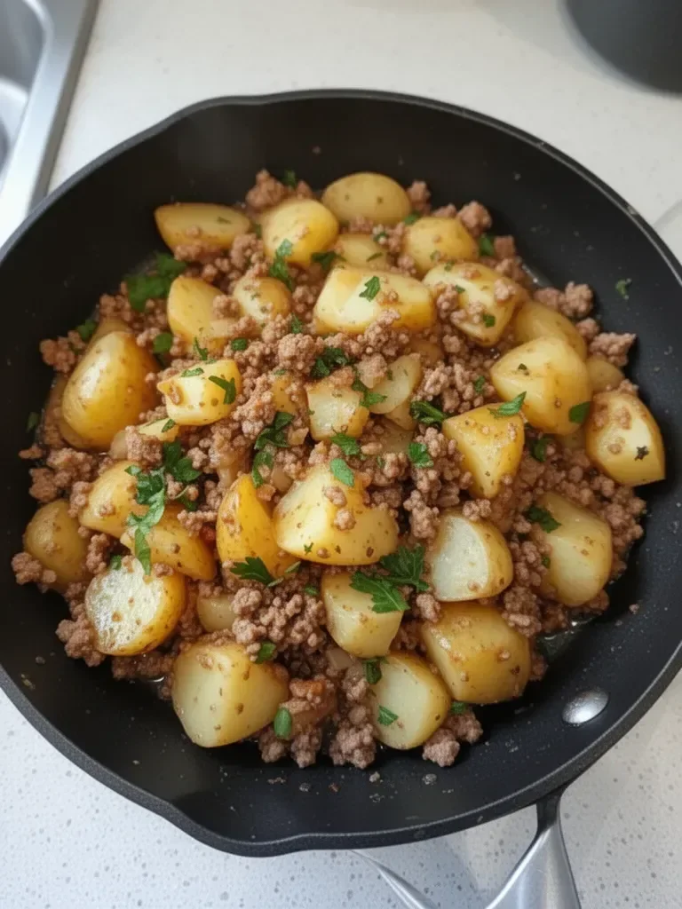 Skillet de dinde hachée aux pommes de terre