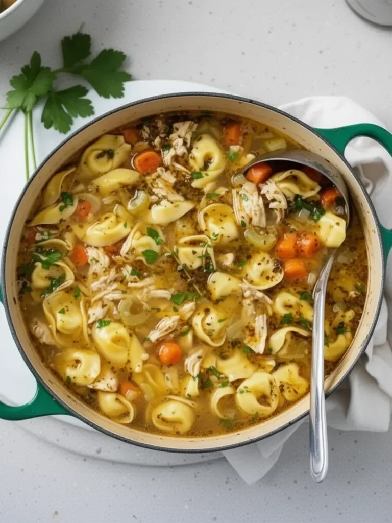 Recette de Soupe aux Tortellinis au Poulet