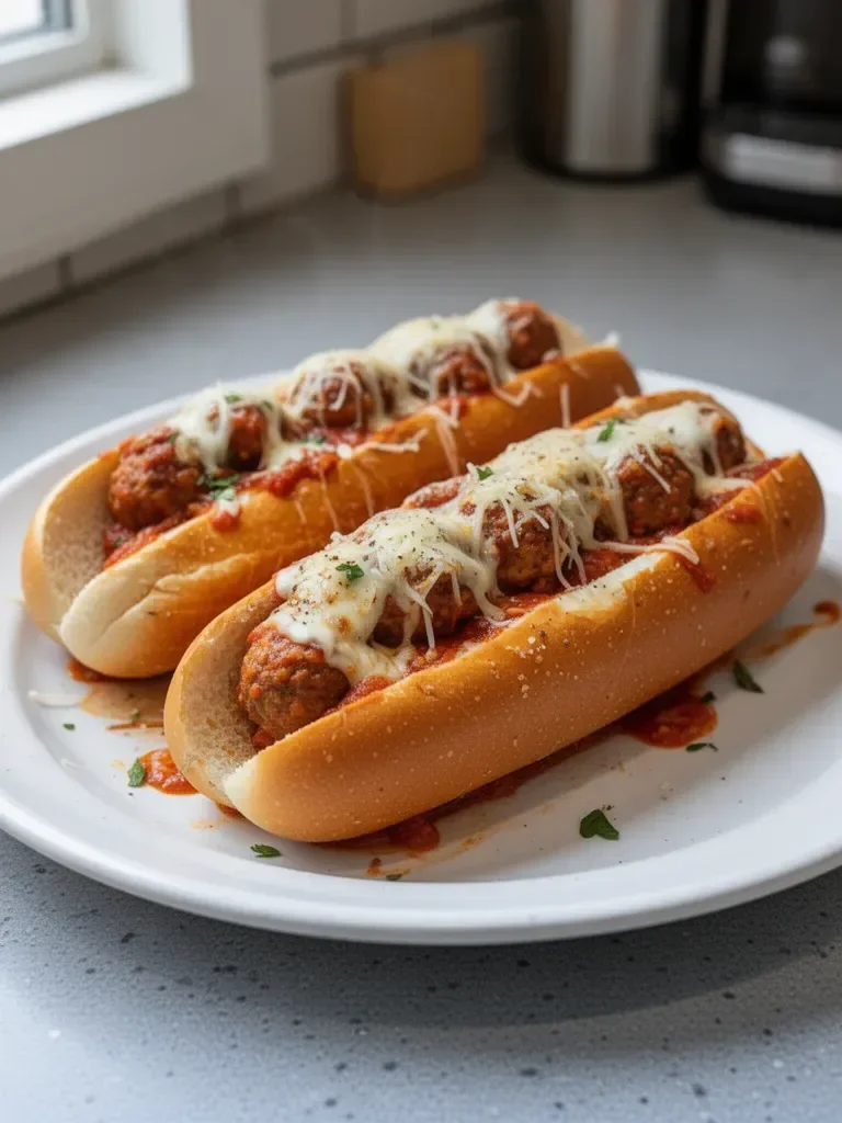 Sous-marins de boulettes de viande au fromage