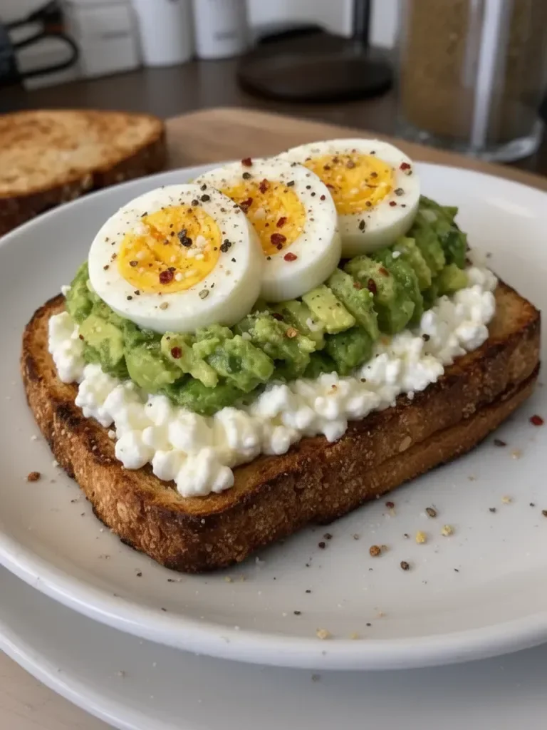 Toaste de fromage cottage et avocat