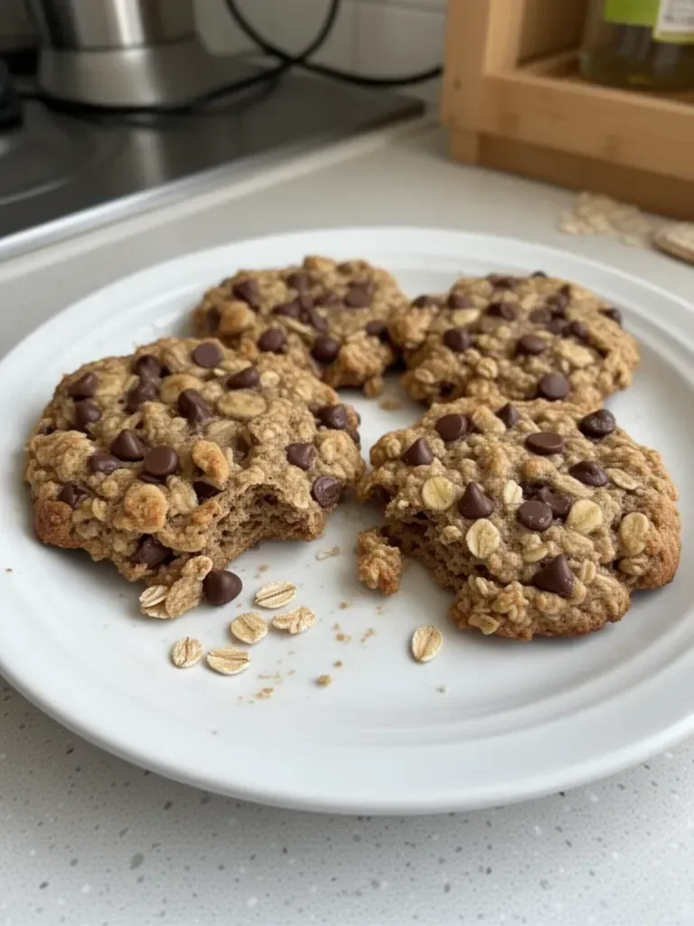 Biscuits aux pépites de chocolat, banane et flocons d'avoine