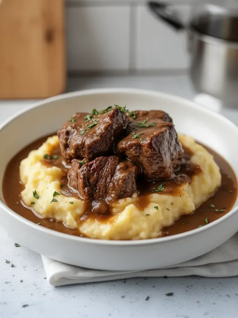 Bœuf Braisé en Sauce avec Purée Maison à tomber par terre