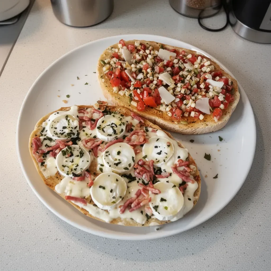 Bruschetta aux tomates fraîches et basilic sur pain grillé
