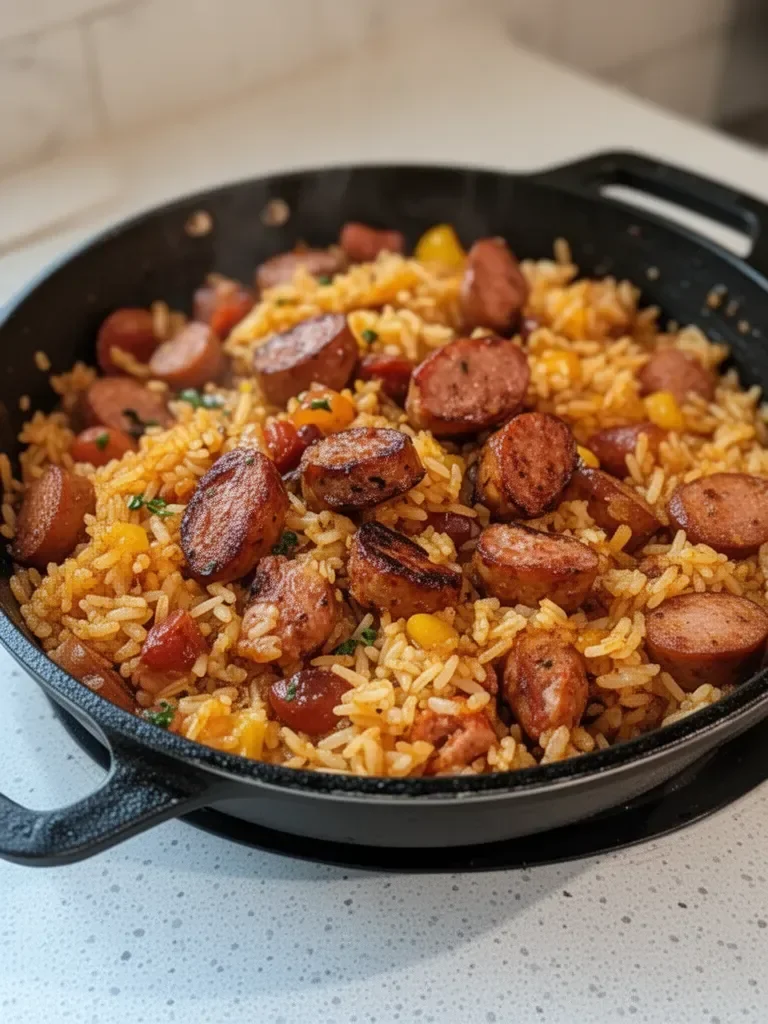 Cajun sausage and rice skillet
