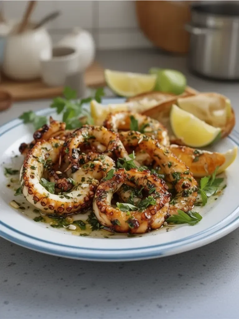 Grilled Squid with Garlic, Chili & Herbs: Simple, Fragrant, Incredibly Tender