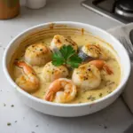 Cassolette de poissons et crevettes