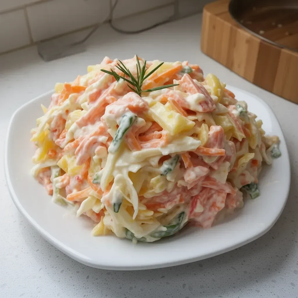 Salade froide de surimi et ananas, un plat léger et savoureux