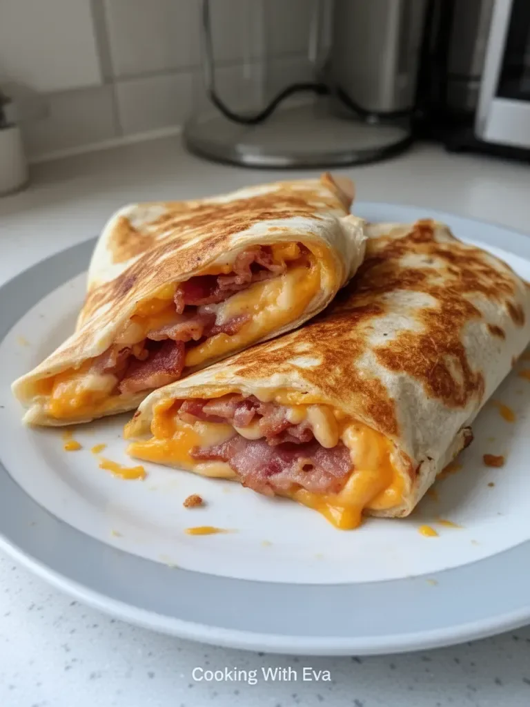 Croque-wrap with smoked bacon and cheddar: a quick delight! - Cooking With Eva