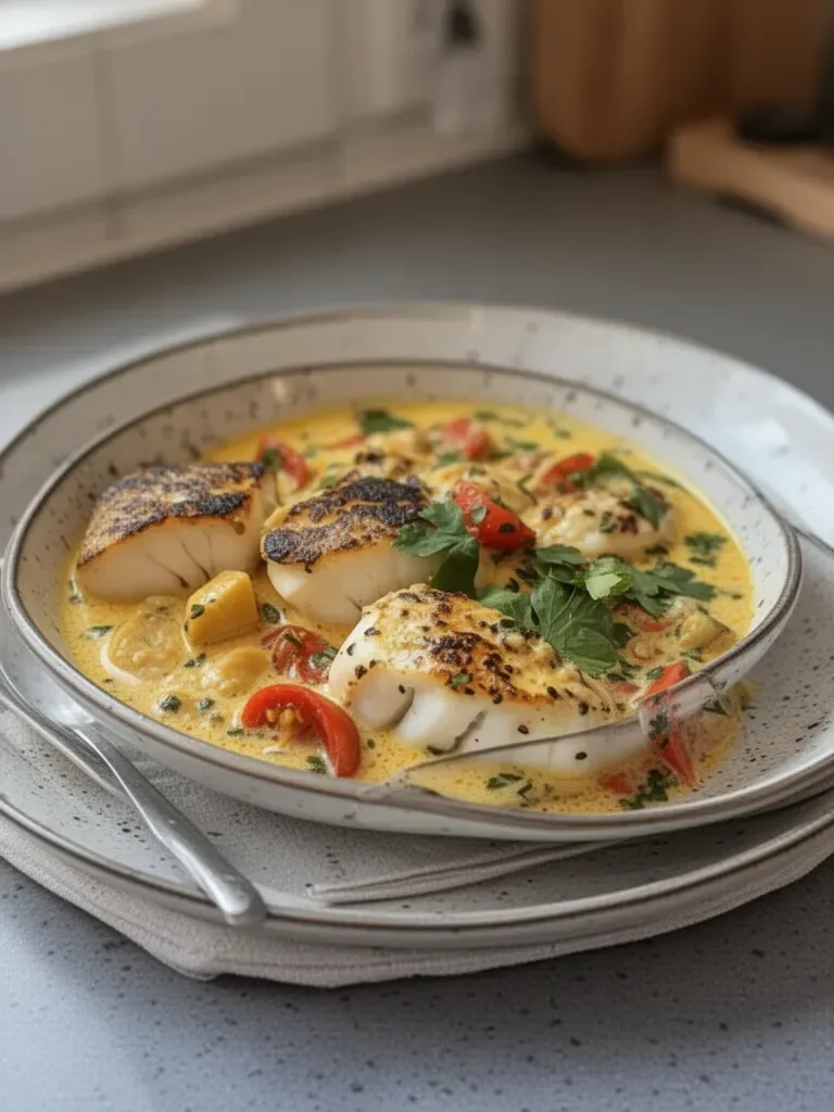 Curry de poisson blanc au lait de coco