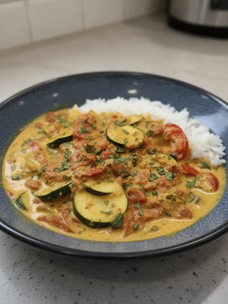 Découvrez l'Explosion de Saveurs : Curry de Courgettes au Chorizo et Lait de Coco - Un Dîner Exotique en 30 Minutes